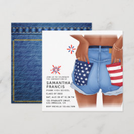 Convite de Festa de formatura USA Denim Girl