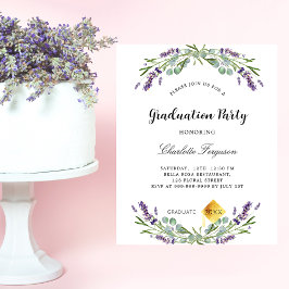 convite de festa de formatura violeta de lavanda