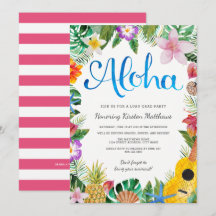 Convite de Festa de Formatura Watercolor Tropical 