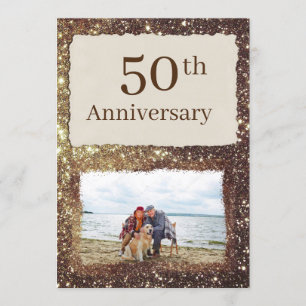 Convite de festa de foto de aniversário de 50 anos