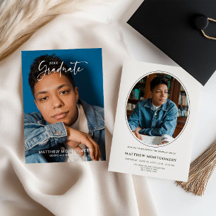 Convite de Festa de Fotos de Graduado de Roteiro M