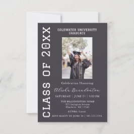 Convite de Festa de Fotos de Graduado: Parabéns
