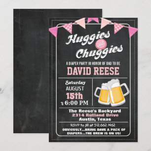 Convite de festa de fraldas para papai Huggies e C
