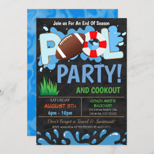 Convite de Festa de Futebol Piscina de Verão