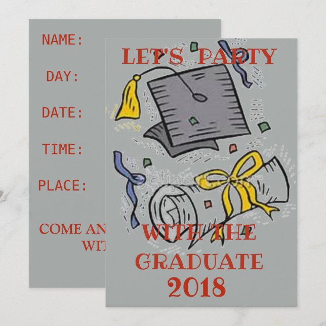CONVITE DE FESTA DE GRADUAÇÃO (Frente/Verso)