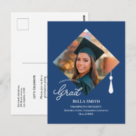 Convite de festa de graduação com foto e capa eleg