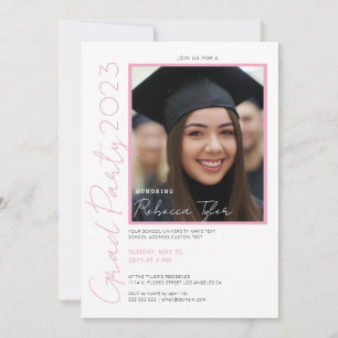 Convite de Festa de Graduação com Foto e Texto Pre