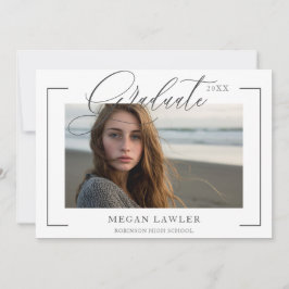 Convite de festa de graduado com foto em cartão co