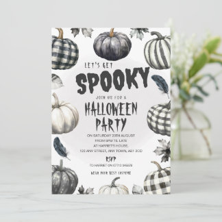 Convite de Festa de Halloween Abóboras Monocromáti