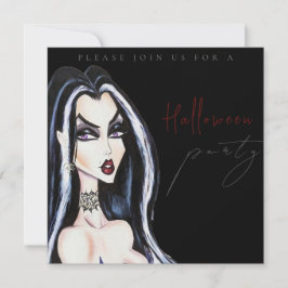 Convite de festa de Halloween adulto em aquarela p