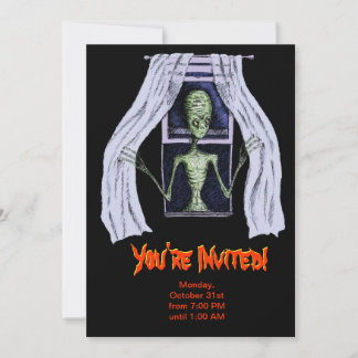 Convite de Festa de Halloween - Alienígena de Jane