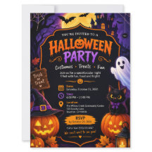 Convite de Festa de Halloween Assustador - Diverti