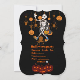 Convite de Festa de Halloween Assustador – Fofo &