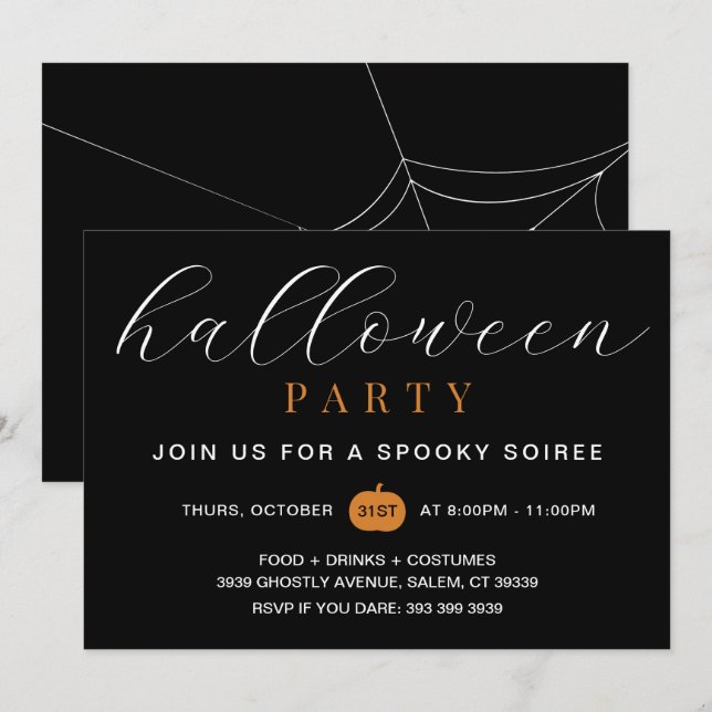 Convite de Festa de Halloween Assustadora para Adu (Frente/Verso)