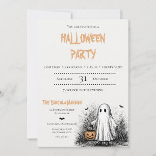 Convite de festa de Halloween assustadora para adu