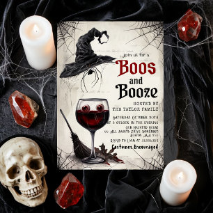 Convite de Festa de Halloween Boos and Booze Bru