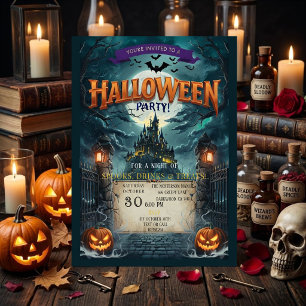 Convite de Festa de Halloween Castelo Assombrado S
