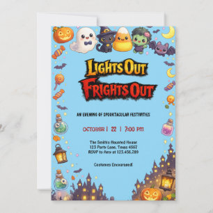 Convite de Festa de Halloween com Brilho no Escuro