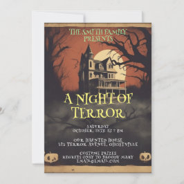 Convite de Festa de Halloween com Cartaz de Filme 