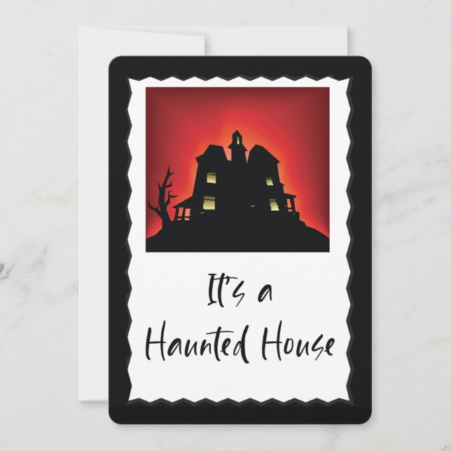 Convite de Festa de Halloween com Casa Assombrada (Frente)