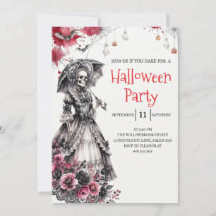Convite de Festa de Halloween com Caveira de Senho