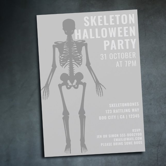 Convite de Festa de Halloween com Esqueleto Assust (For Halloween Parties - add the details of yours)