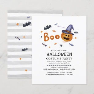 Convite de festa de Halloween com fantasia de abób