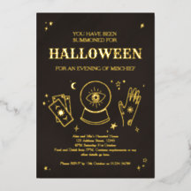 Convite de festa de Halloween com quiromancia