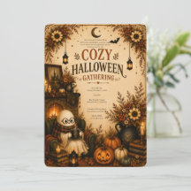 Convite de Festa de Halloween Cottagecore Fofo