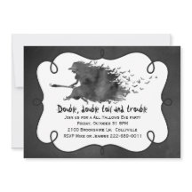 Convite de festa de Halloween da Bruxa Voadora