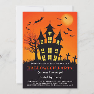 Convite de festa de Halloween da Casa Assombrada L