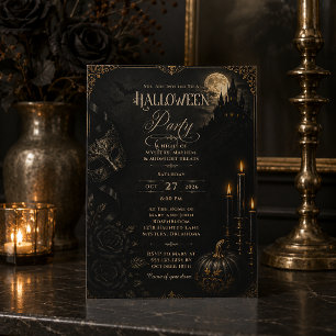 Convite de festa de Halloween Dark Elegant Gothic