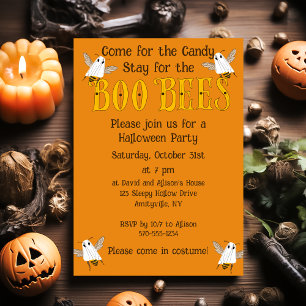 Convite de Festa de Halloween das Abelhas Boo Engr