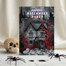 Convite de Festa de Halloween de Casa Assombrada G