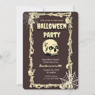 Convite de Festa de Halloween de Caveira