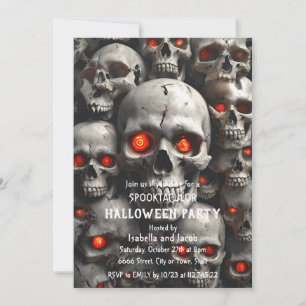 Convite de Festa de Halloween de Caveira Horror Gó