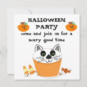 Convite de Festa de Halloween de Cupcake