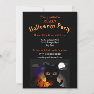 Convite de Festa de Halloween de Fantasia Infantil
