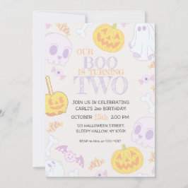 Convite de Festa de Halloween de segundo aniversár