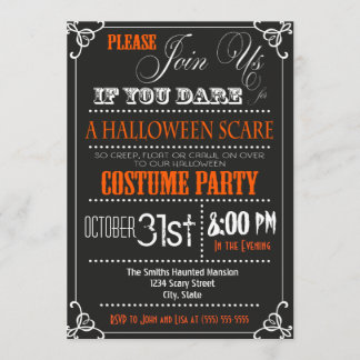 Convite de festa de Halloween de tipografia