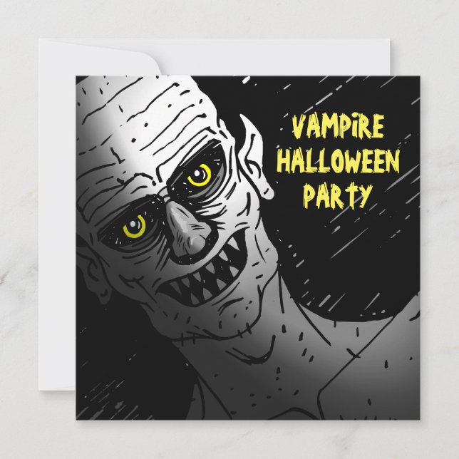 Convite de Festa de Halloween de Vampiro (Frente)