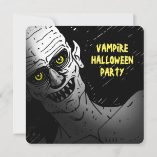 Convite de Festa de Halloween de Vampiro Assustado