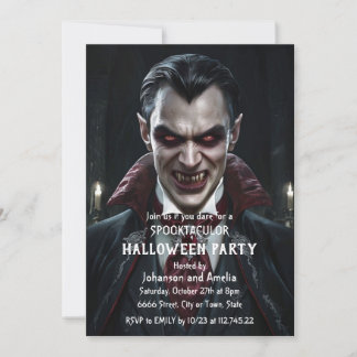 Convite de Festa de Halloween de Vampiro Gótico Dr
