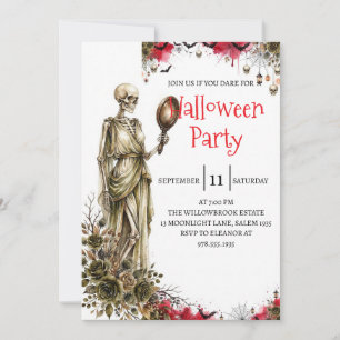 Convite de festa de Halloween do homem esqueleto g