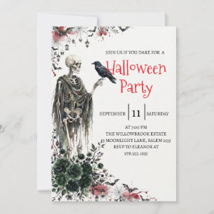 Convite de festa de Halloween do homem esqueleto g