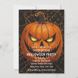 Convite de Festa de Halloween do Jack O Lantern As