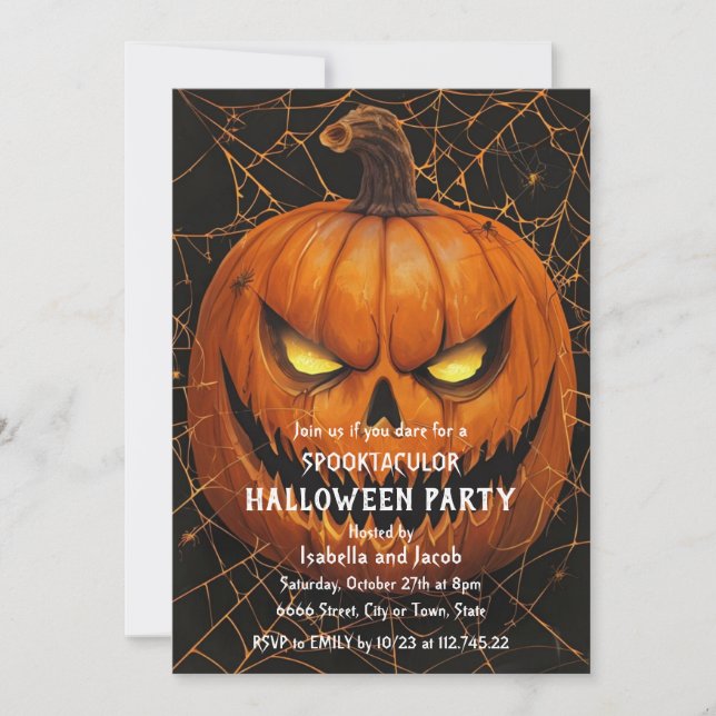 Convite de Festa de Halloween do Jack O Lantern As (Frente)