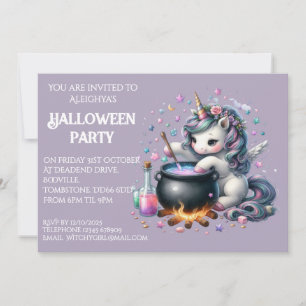 Convite de Festa de Halloween do Unicórnio