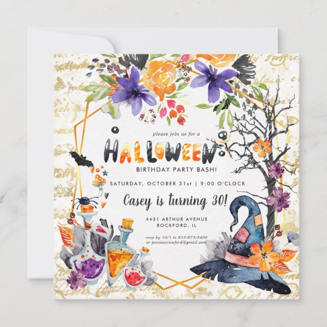 Convite de festa de Halloween elegante (Frente)