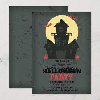 Convite de Festa de Halloween em Casa Assombrada